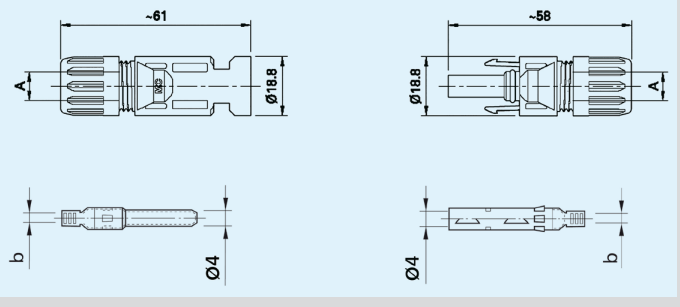 MC4 Buchse 1x4 / 1x6 mm²