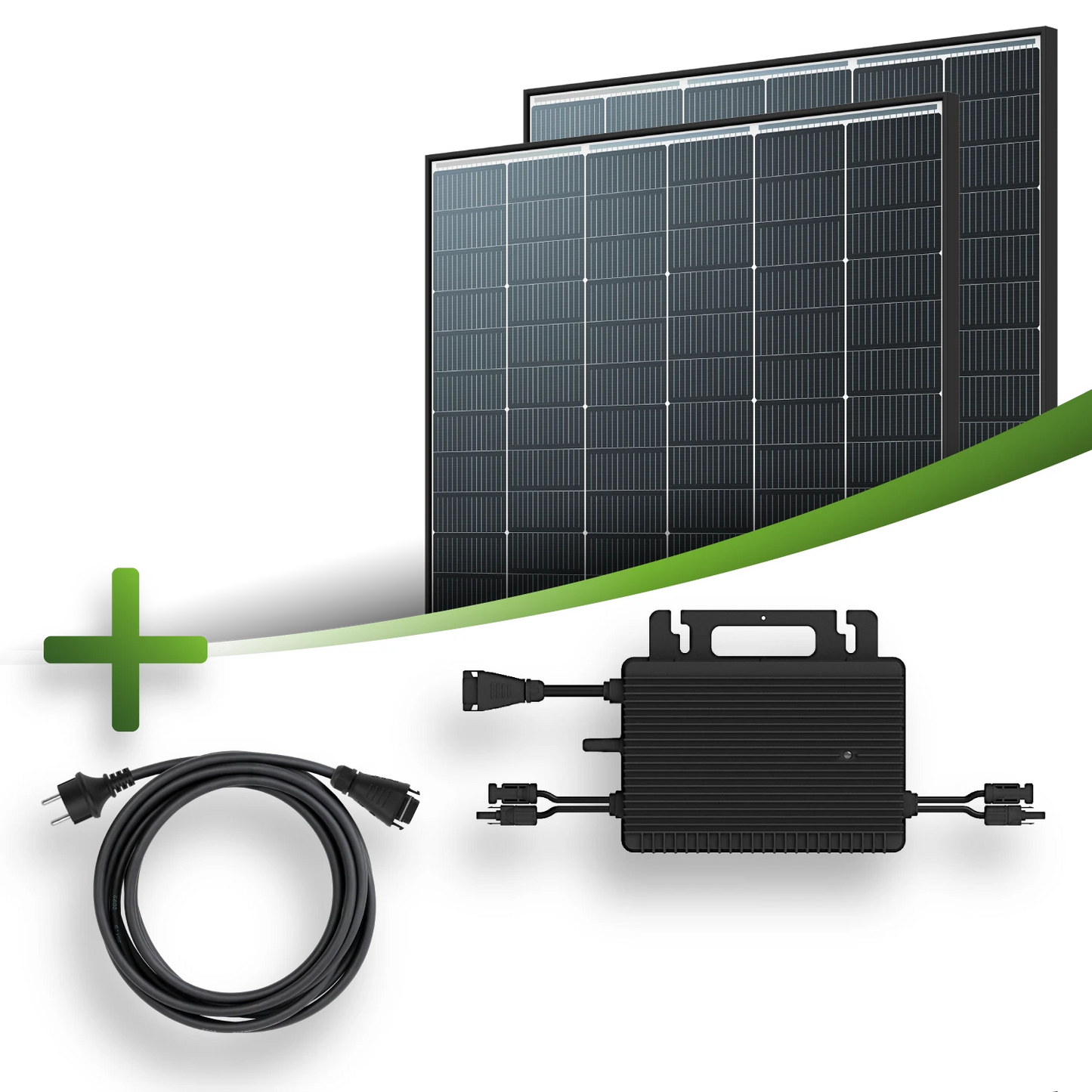 Balkonkraftwerk HMS 800W-2T u. 2x JA Solar 425W JAM54D40-MB Glas/Glas Abholpreis